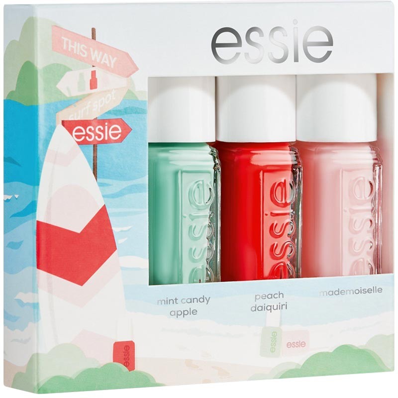 Mini Vernis Essie - Essie mint candy apple - Essie peach daiquiri - Essie mademoiselle