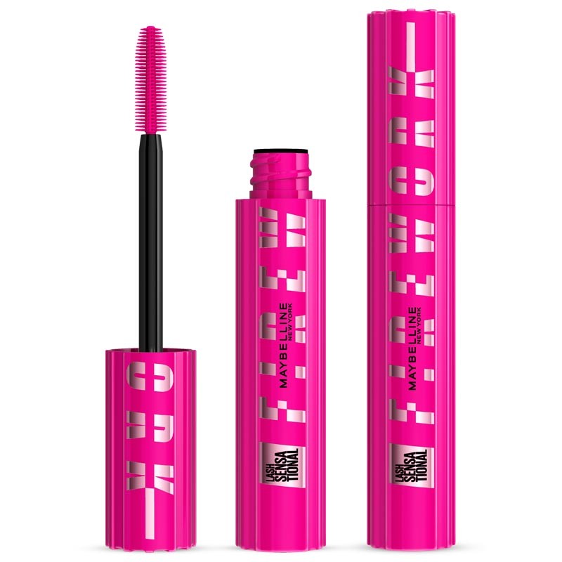 Mascara Firework lash sensational Noir cils déployé - MAYBELLINE